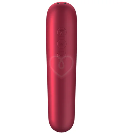 Вакуумный стимулятор с вибрацией и приложением Satisfyer Dual Love красный фото 3