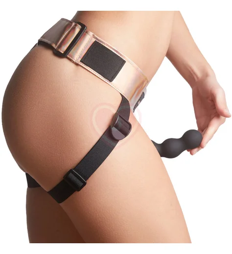 Пояс для страпона Strap-On-Me Curious Harness One Size персиковый металлик фото 3