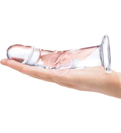 Реалистичный стеклянный фаллоимитатор Glas Curved Realistic прозрачный фото 4