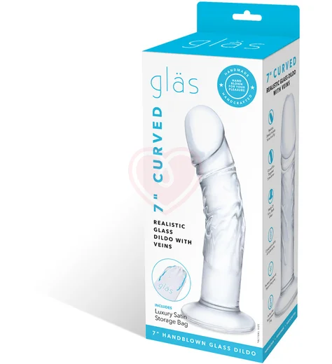 Реалистичный стеклянный фаллоимитатор Glas Curved Realistic прозрачный фото 6