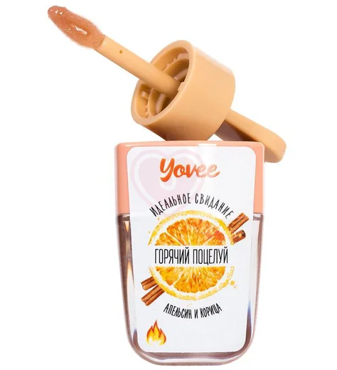 Бальзам для губ с эффектом вибрации Yovee Горячий поцелуй со вкусом апельсина и корицы 5 мл фото 3