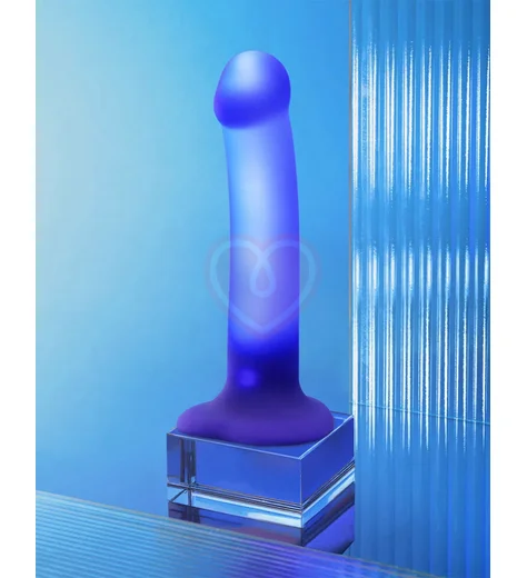 Фаллоимитатор с Led подсветкой Strap-On-Me Semi-Realistic Glow-Led M синий фото 6