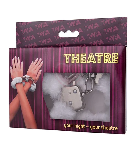 Наручники с мехом ToyFa Theatre Fur белые фото 2