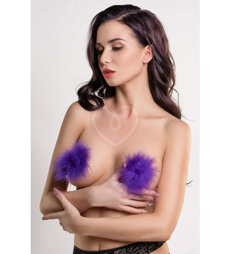 Пэстисы с пухом фиолетовые фото 2