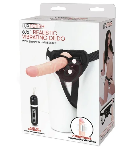 Страпон с вибрацией Lux Fetish Realistic Vibrating Dildo 16 см фото 2