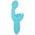 Вибратор с клиторальным стимулятором-бабочкой Butterfly Kiss голубой фото 2