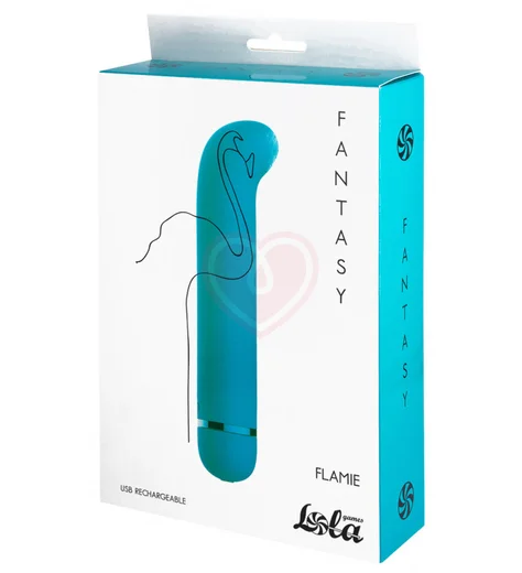 Вибратор с загнутым кончиком Lola Fantasy Flamie бирюзовый фото 3