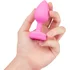 Анальная пробка с кристаллом сердцем и вибрацией b-Vibe Heart Shape Jewel Plug S/M розовая фото 2