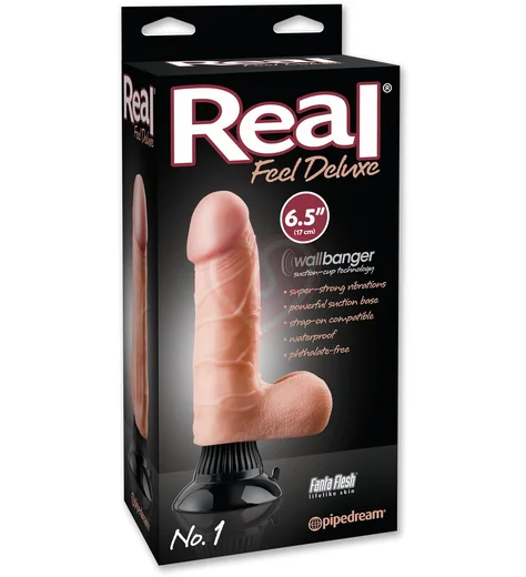 Вибратор с мошонкой на присоске Real Feel Deluxe №1 телесный фото 4