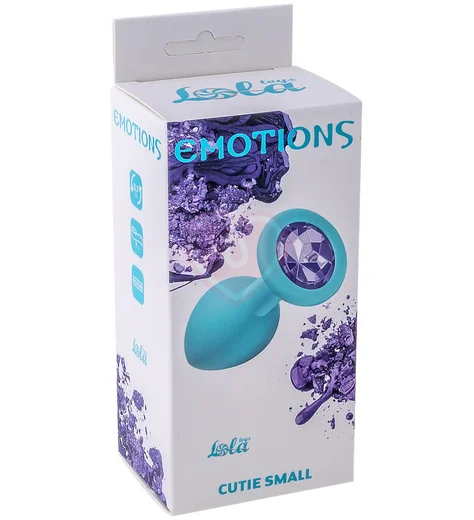Маленькая анальная пробка Emotions Cutie Small бирюзовая с фиолетовым кристаллом фото 3