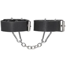 Узкие наручники с люверсами Crazy Handmade чёрные