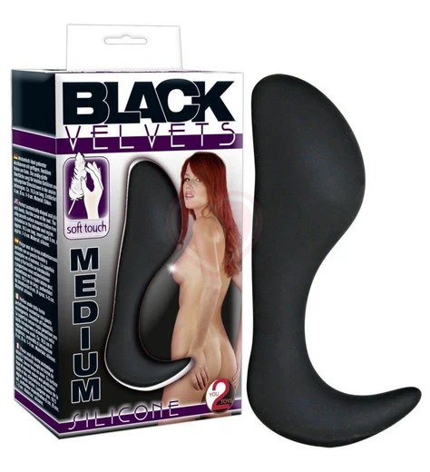 Анальный стимулятор с загнутой ручкой Black Velvets фото 2