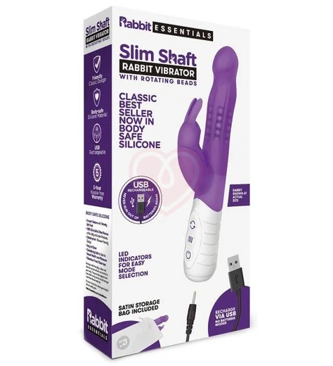Вибратор хай-тек с клиторальной стимуляцией Slim Shaft Rabbit фиолетовый фото 4