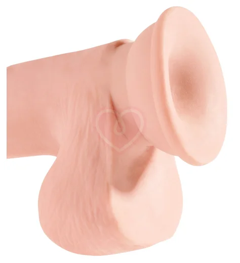 Фаллоимитатор с мошонкой на присоске King Cock Triple Density 16,5 см телесный фото 4