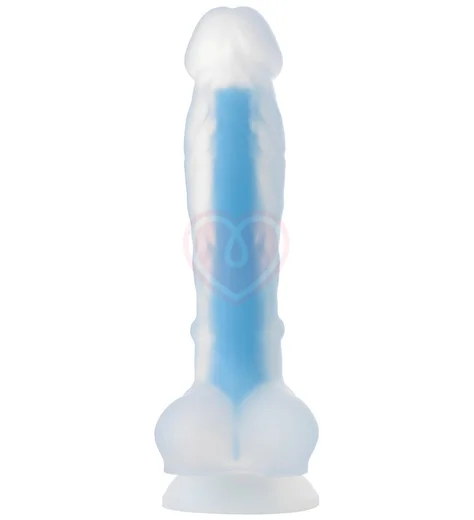Светящийся в темноте синим фаллоимитатор Beyond Steve Glow 14,5 см фото 2