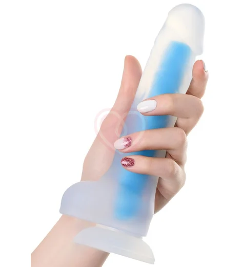 Светящийся в темноте синим фаллоимитатор Beyond Steve Glow 14,5 см фото 3