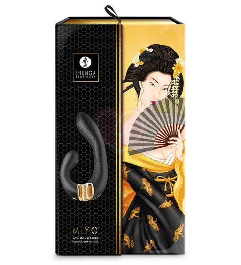 Вибратор с клиторальным стимулятором Shunga MIYO чёрный фото 4