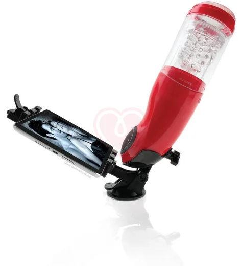 Автоматический мастурбатор ротик с держателем Mega-Bator Mouth красный фото 2