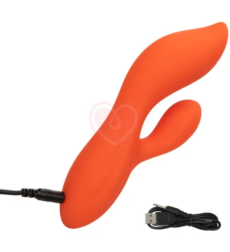 Вибратор с клиторальным стимулятором Stella Liquid Silicone Dual Teaser оранжевый фото 5