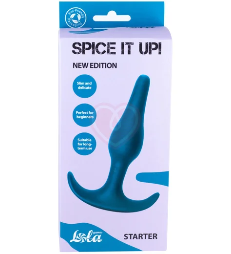 Узкая анальная пробка Spice It Up Starter бирюзовая фото 3