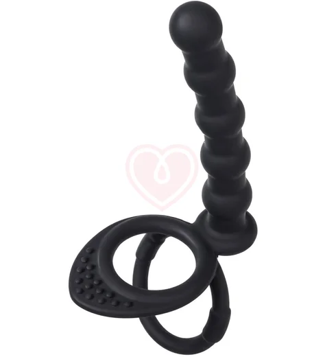 Фактурная насадка для двойного проникновения Toyfa Double Penetration чёрная фото 8