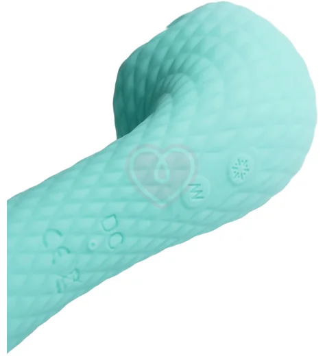 Вибратор Youvic c функцией нагрева и электростимуляцией бирюзовый фото 3