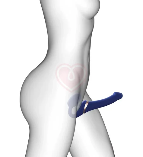 Безремневой страпон с вакуумной стимуляцией и пультом Strap-On-Me Multi Orgasm L синий фото 2