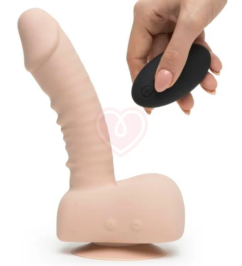 Вибратор с дистанционным управлением Uprize Realistic Dildo 21 см телесный фото 8