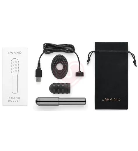 Большая вибропуля с двумя насадками Le Wand Grand Bullet чёрный хром фото 5