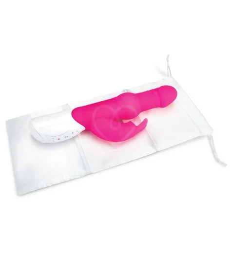 Вибратор хай-тек с шариками Pearls Rabbit розовый фото 3