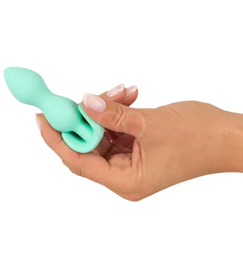 Рельефная анальная пробка Cuties Plugs зеленая фото 5