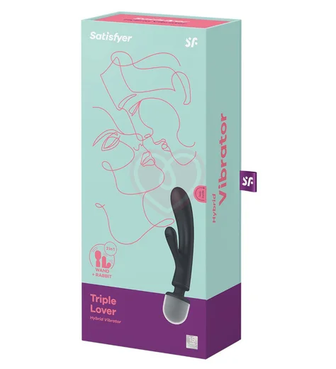 Двухсторонний вибратор-массажер Satisfyer Triple Lover серый фото 5