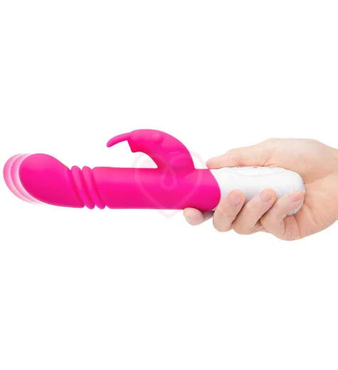 Вибратор-кролик с пульсирующей головкой Slim Shaft Thrusting G-Spot Rabbit розовый фото 4