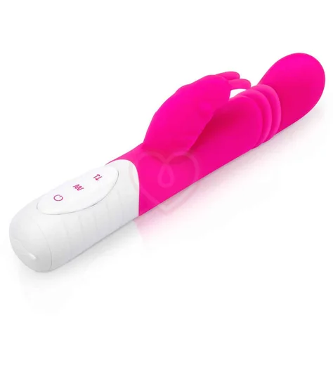 Вибратор-кролик с пульсирующей головкой Slim Shaft Thrusting G-Spot Rabbit розовый фото 8