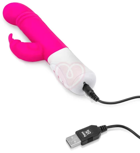 Вибратор-кролик с пульсирующей головкой Slim Shaft Thrusting G-Spot Rabbit розовый фото 9