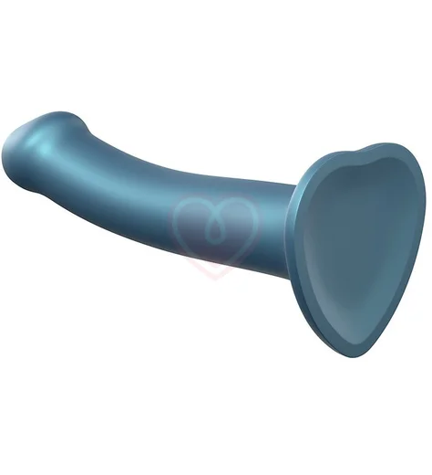 Фаллоимитатор на присоске Strap-On-Me Mono Density Metallic Shine M 16 см голубой фото 3