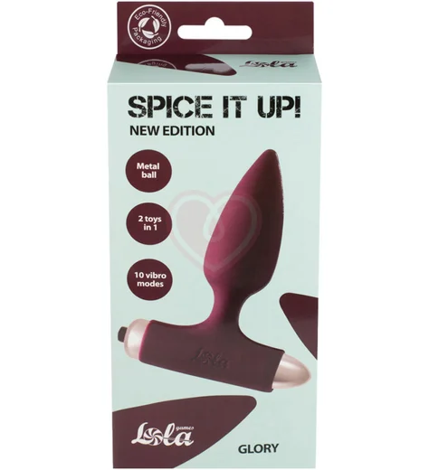 Анальная вибропробка со смещенным центром тяжести Spice it up New Edition Glory бордовая фото 2
