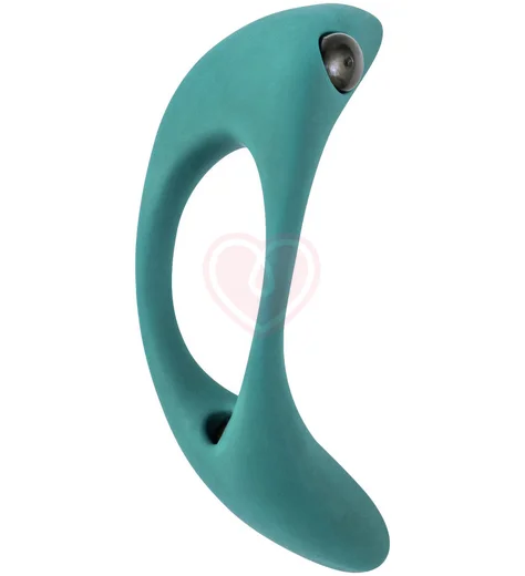 Эрекционное кольцо с двумя вибропулями Pure Passion Lunar зелёное фото 2