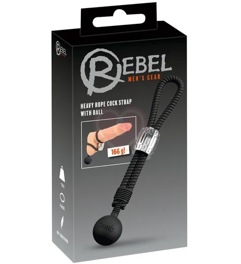Эрекционное лассо с шариком-утяжелителем Heavy Rope чёрное фото 2