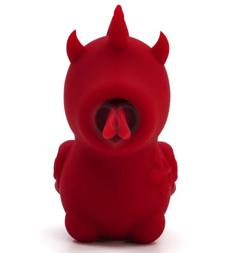 Клиторальный вибратор Unihorn Blaze Diablo со стимуляцией язычком красный фото 2