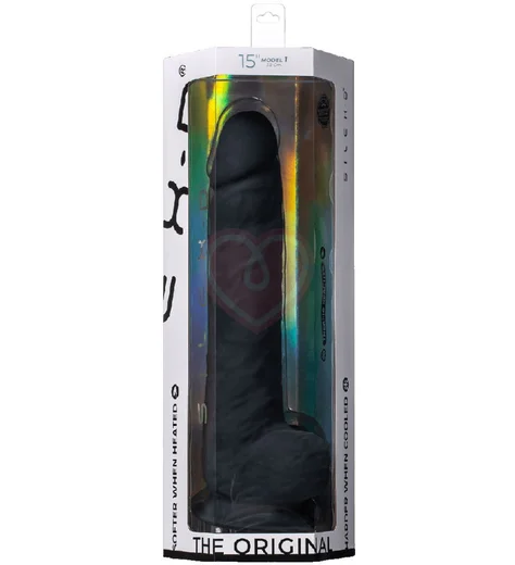 Реалистичный фаллоимитатор Silexd Model 1 38 см чёрный фото 5