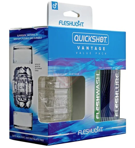Набор Fleshlight Quickshot Vantage со смазкой и очищающим спреем фото 5