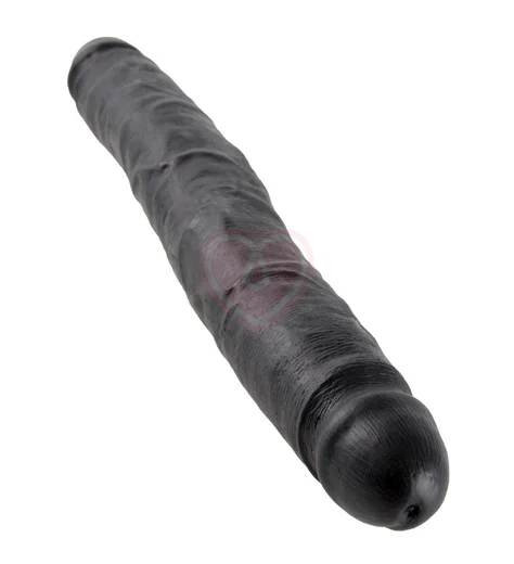 Фаллоимитатор двухсторонний гибкий King Cock Slim Double Dildo 31 см чёрный фото 2