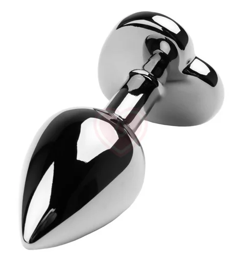 Анальная пробка с красным стразом-сердечко ToyFa Metal фото 2