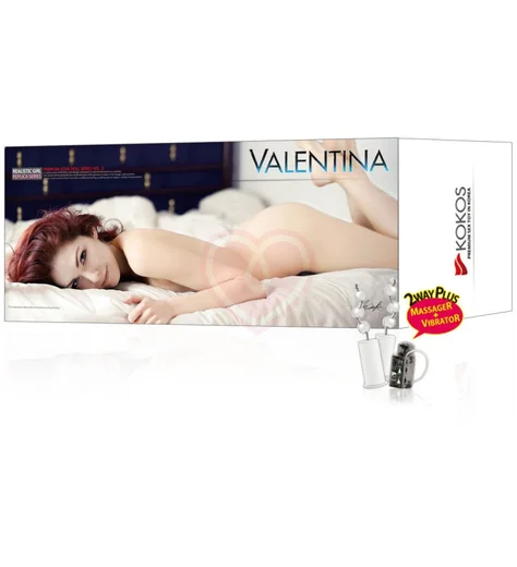 Мастурбатор куколка с тремя отверстиями Kokos Valentina с двойным слоем и вибрацией фото 7