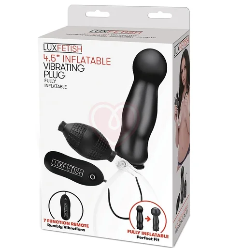 Надувной анальный стимулятор с вибрацией и пультом Lux Fetish фото 3