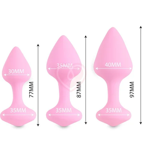 Набор из 3 анальных пробок Bibi Butt Plug Set розовый фото 2