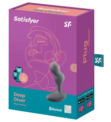 Анальный вибростимулятор Satisfyer Deep Diver с приложением тёмно-серый фото 5