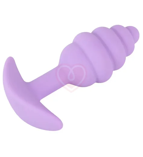 Ребристая анальная пробка Cuties Plugs фиолетовая фото 3