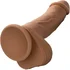 Фаллоимитатор с мошонкой на присоске Dual Density Silicone Studs 13 см коричневый фото 6